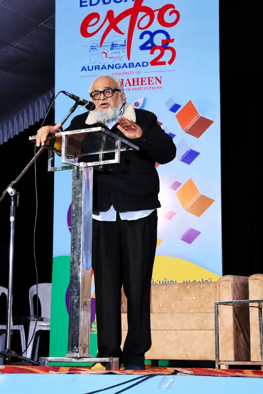 Elderly Speaker at Education Expo 2025